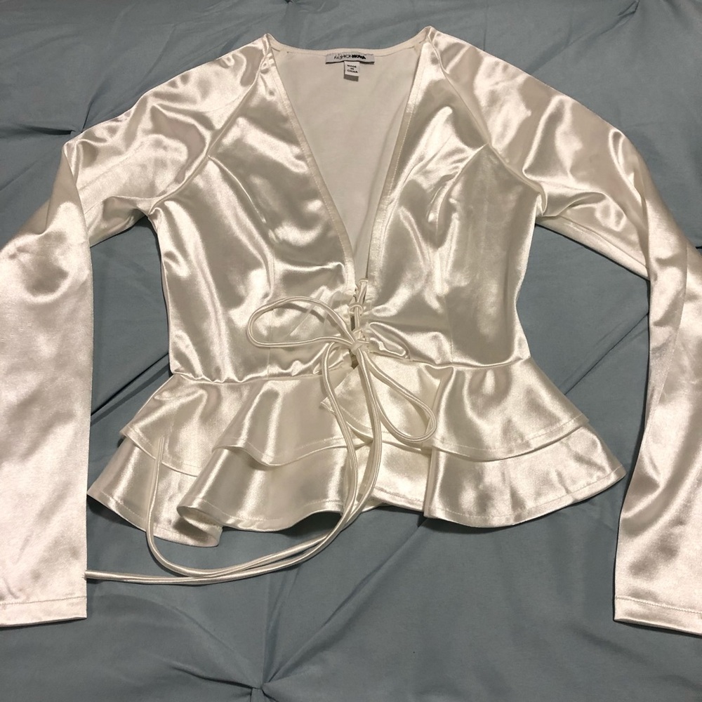Silky silver blouse